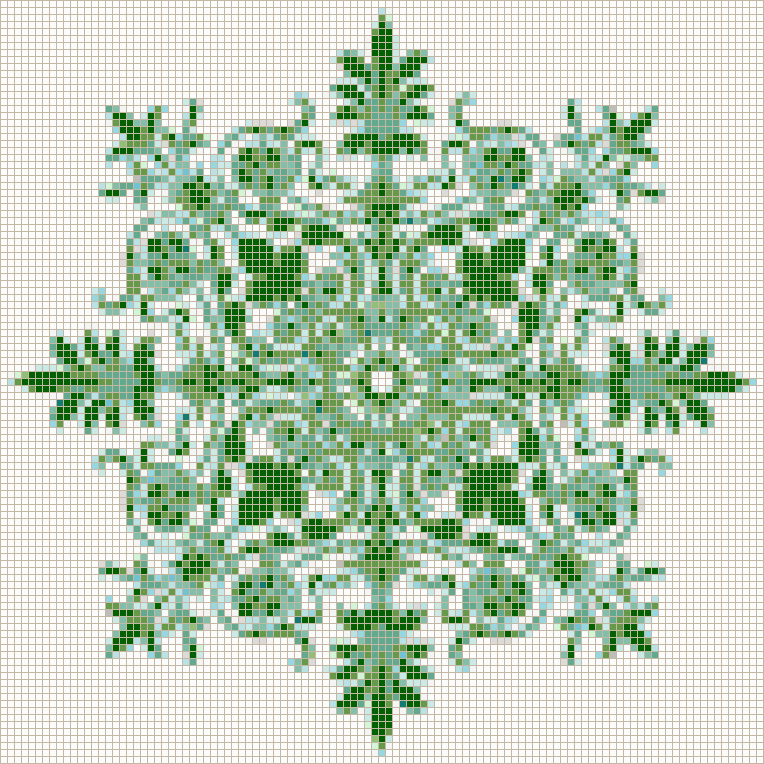 Victorian Ornament (Mar-Green on White) - Mosaic Tile Art