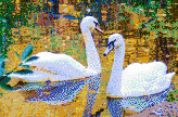Autumn Swans - Mosaic Art