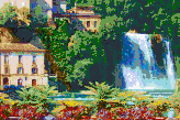 Italian Waterfall (Isola Liri) - Mosaic Art