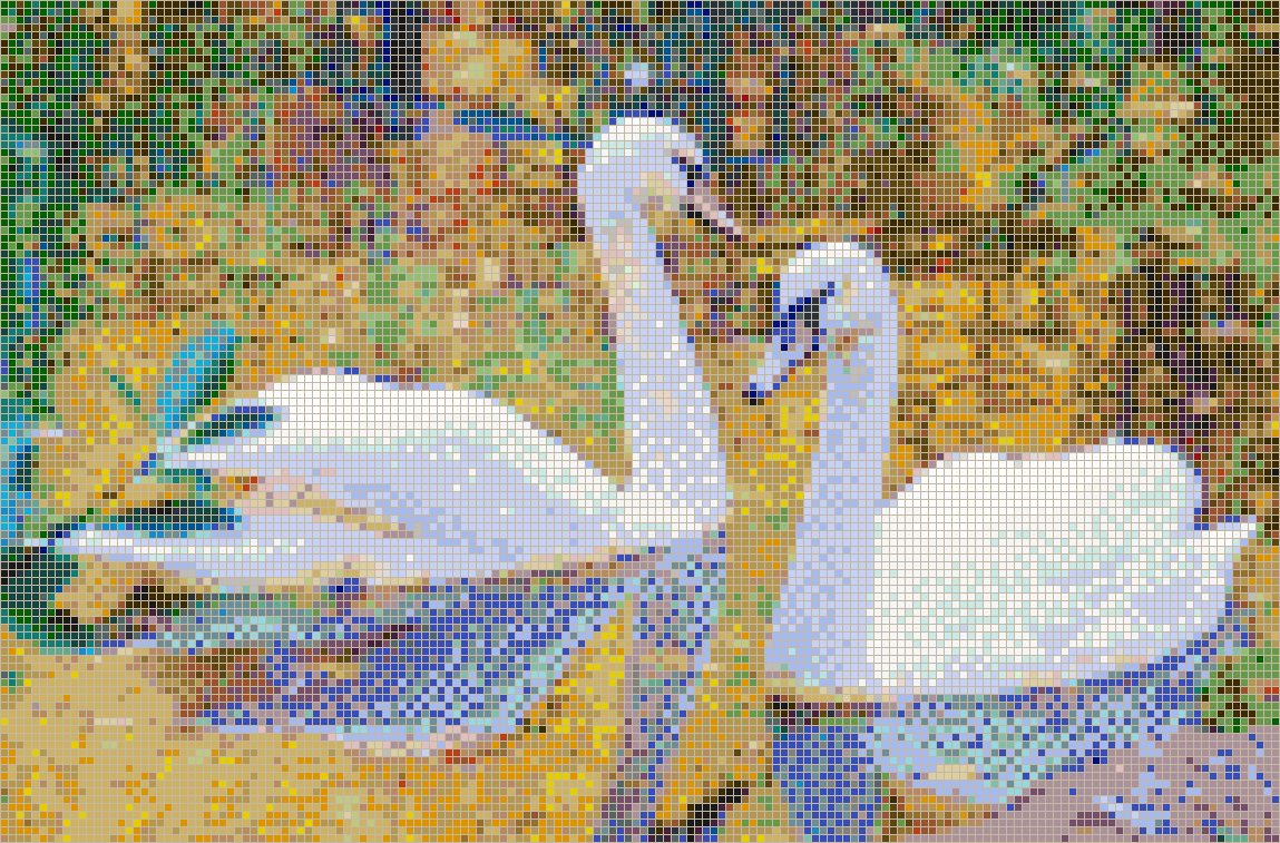 Autumn Swans - Framed Mosaic Wall Art