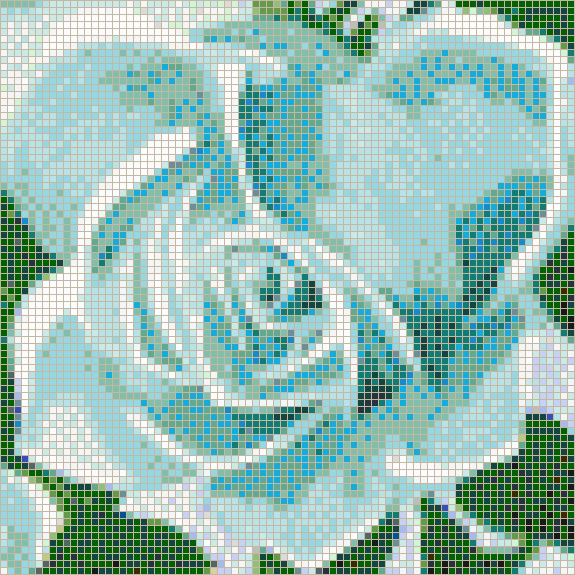 Fairy Rose (Marine) - Framed Mosaic Wall Art