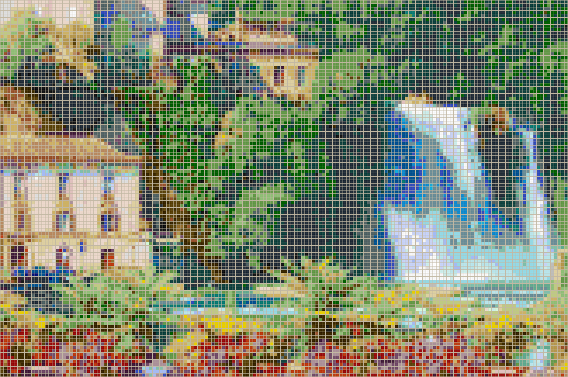 Italian Waterfall (Isola Liri) - Framed Mosaic Wall Art