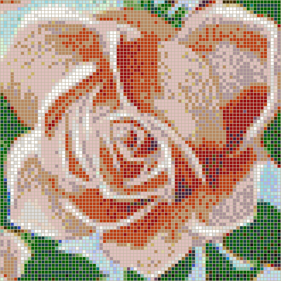 Fairy Rose (Pink) - Framed Mosaic Wall Art