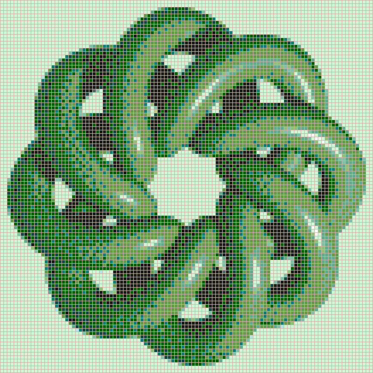 Green Torus Knot (8,3 on Soft Green) - Framed Mosaic Wall Art