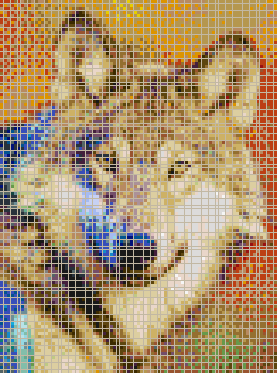 Grey Wolf - Framed Mosaic Wall Art