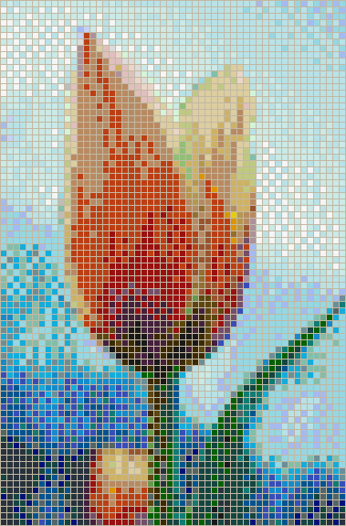 Tulip with Sky Background - Framed Mosaic Wall Art