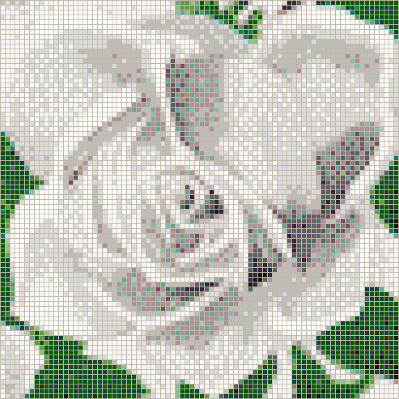 Fairy Rose (White) - Framed Mosaic Wall Art