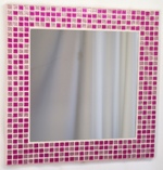 Pink Glitter 35cm Mosaic Mirror