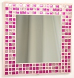 Pink Glitter 23cm - Mosaic Mirror